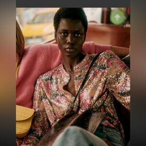 Sezane Nicoletta sequin blouse